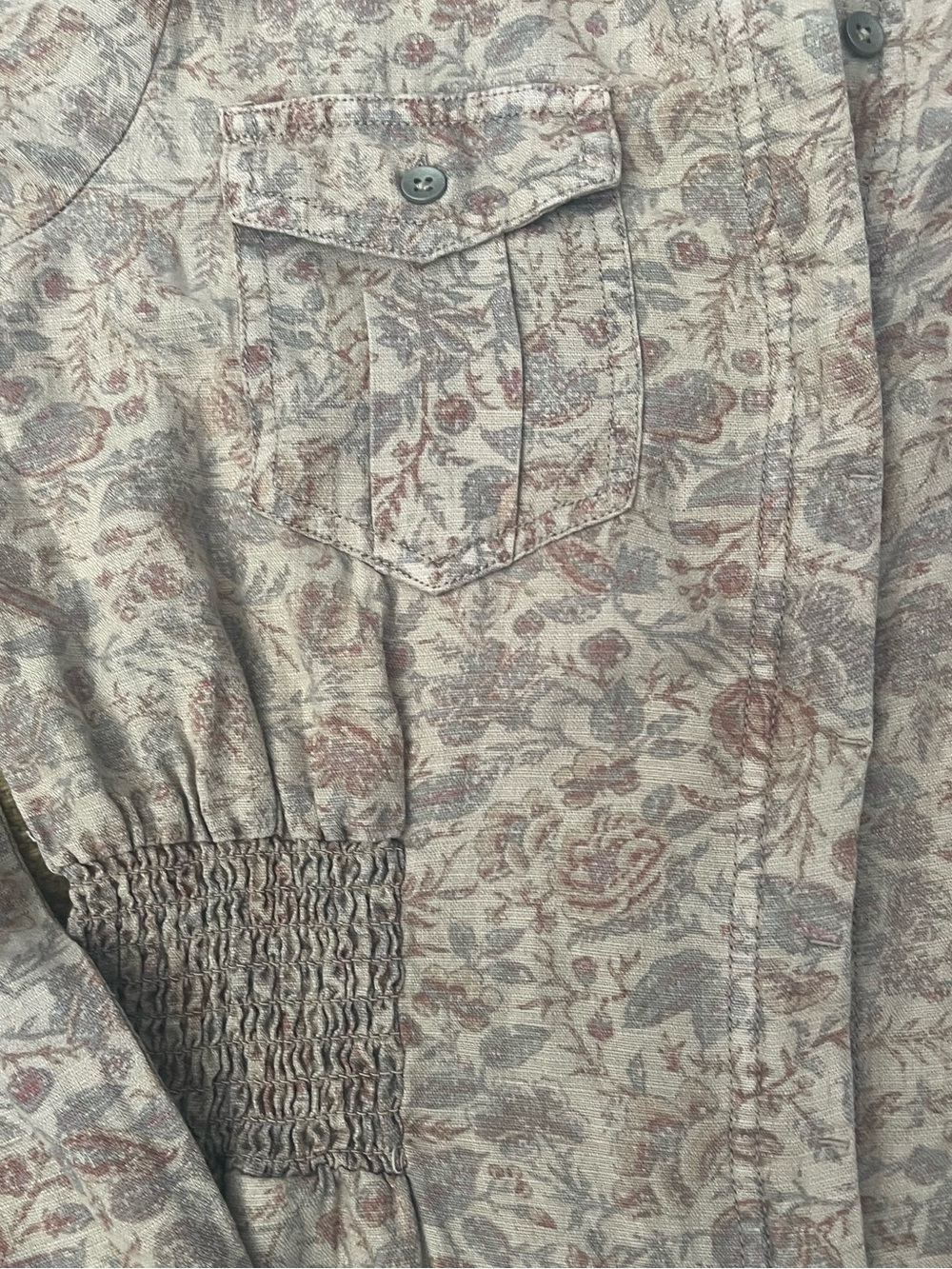 NWT Splendid Zion Long Sleeve Romper Size S Stone Gray Floral Tencel - Picture 10 of 10